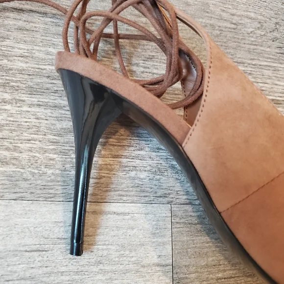 ★SOLD★ Mango Ankle Tie Slingback Heels 37 NWOB - Picture 7 of 15